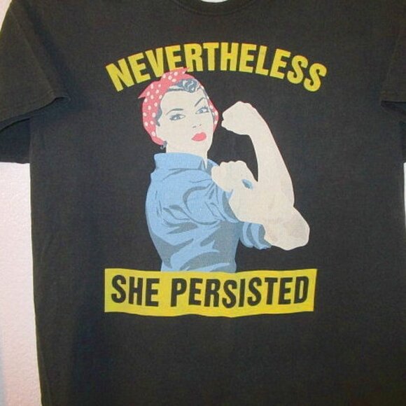 Vtg Rosie The Riveter T-Shirt Size XL She Persisted WW2 Fruit Of The Loom 90s - Picture 2 of 11